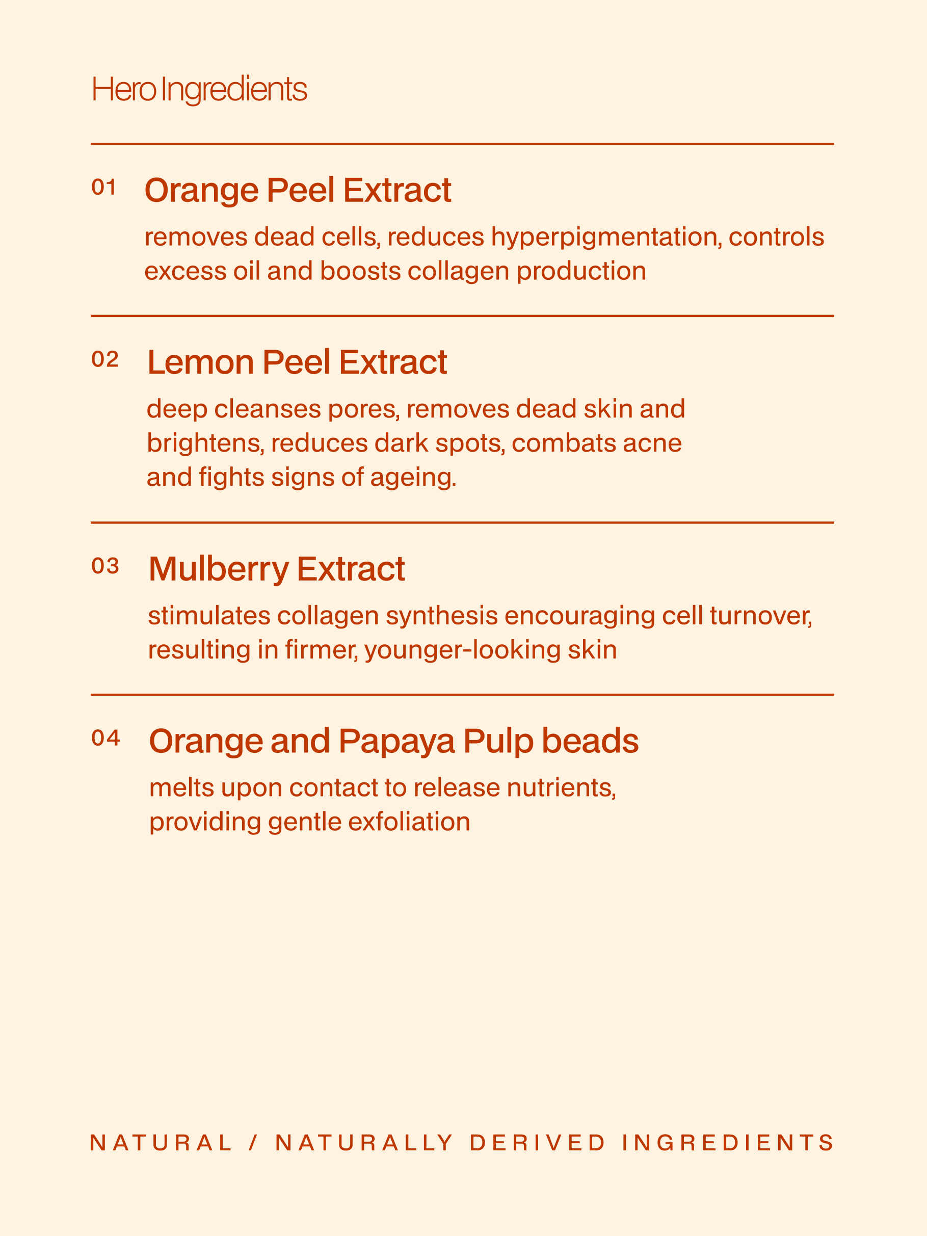 Orange Face Wash with dissolving Orange and Papaya Pulp Beads